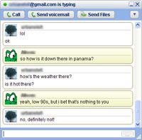 Gmail account holders can chat with each other using Google Talk.