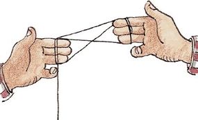 Use your free hand to grab the string a third time.