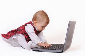 baby on a computer