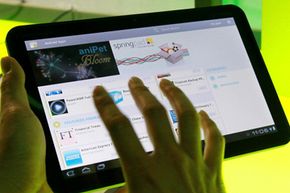 Google's Android 3.0 Honeycomb OS is demonstrated on a Motorola Xoon tablet during a press event at Google headquarters on Feb. 2, 2011 in Mountain View, Calif.