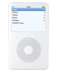 iPod video main menu