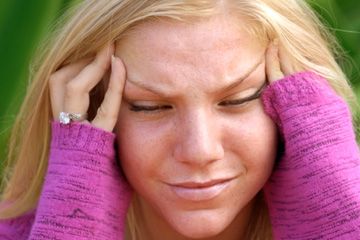 woman with headache