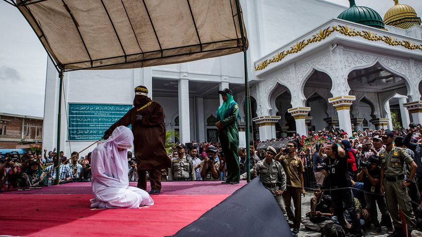 public caning, Sharia law, Indonesia
