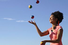 Woman juggling