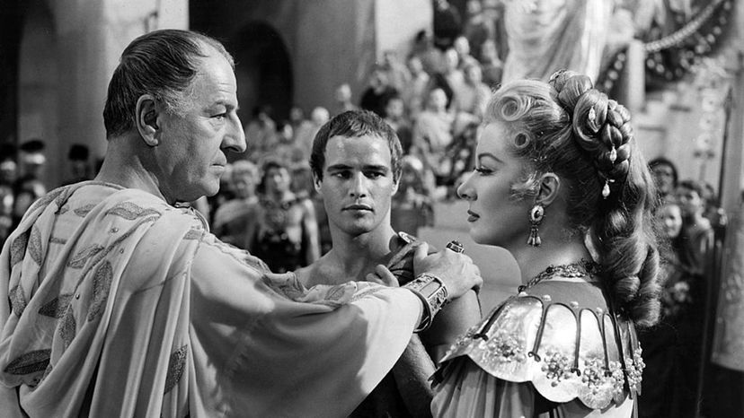 Louis Calhern, Marlon Brando, Greer Garson