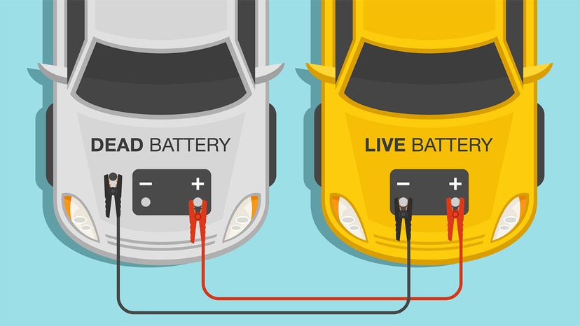 jump start car with another car