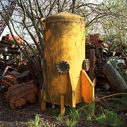 Sometimes damaged military vehicles and other goods like this crazy rocket get left behind by accident.