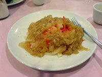 Jellyfish salad, an appetizer common in Chinese and other Asian cuisines