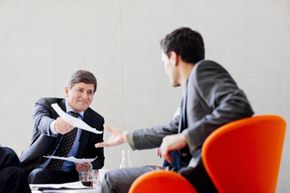 Two people in business meeting. 