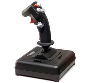 The Flighterstick, a modern programmable USB joystick from CH Products, uses the same &quot;hands-on throttle and stick&quot; (HOTAS) system as real fighter jets -- individual buttons have unique shapes and textures so you can identify them by touch.