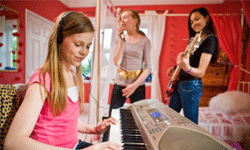 Music tools range from simple software programs to home recording studios.