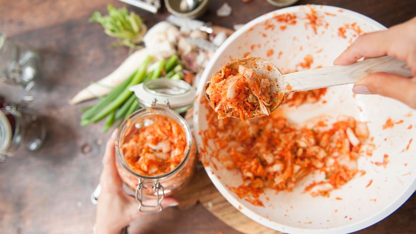 making kimchi