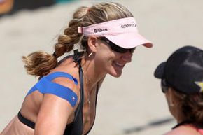 U.S. women's beach volleyball gold medalist Kerri Walsh piqued the public's curiosity while wearing kinesiology tape during the 2008 Beijing Olympics.