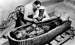 King Tut was found with gold and seeds.