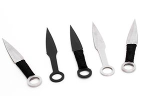 A selection of throwing knives