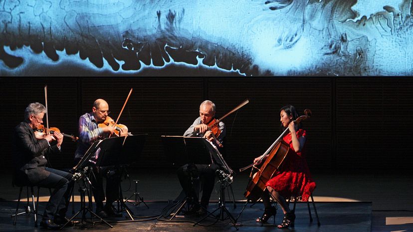 Kronos Quartet, pictured here in 2015, will create a quasi-improvised performance to be paired, and shaped by, the sonification of the Monday, Aug. 21, 2017, total solar eclipse. Hiroyuki Ito/Getty Images
