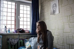 Alya, 17, undergoes treatment for addiction to drugs including heroin, krokodil, and others at City Without Drugs,  one of the few drug treatment facilities in Russia.