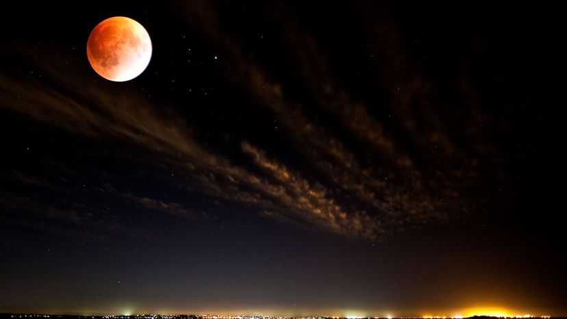 lunar eclipse at night