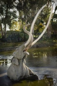 a mammoth at the la brea tar pits