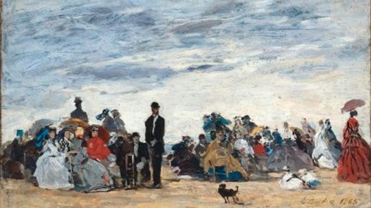 La Plage de Trouville by Eugene Boudin