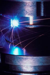 A modern high energy laser in action.