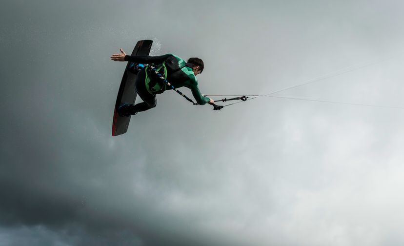 launching jumps and kitesurfing tricks