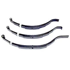 Pictured above are open eye leaf springs, with a variety of hooked and flat ends. Installing leaf springs properly will give your trailer the right kind of suspension and provide you with a more comfortable ride.
