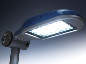 close-up view of LED streetlight