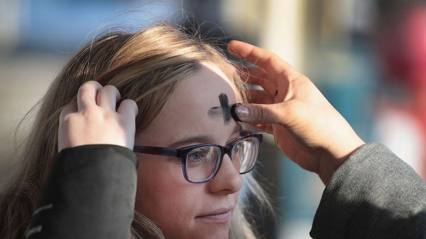 Ash Wednesday commuter, Chicago