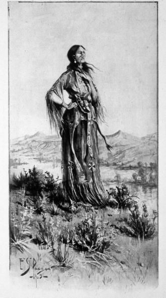 Sacagawea drawing by E.S. Paxson
