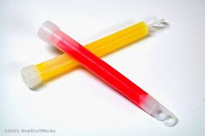 Light sticks come in a variety of colors. The color of the light is determined by the chemical make-up of the fluorescent dye in the stick.