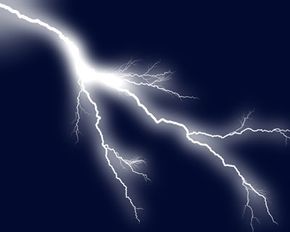 The brilliant white-blue flash of lightning is caused by its extreme heat. A lightning bolt is hotter than the surface of the sun.