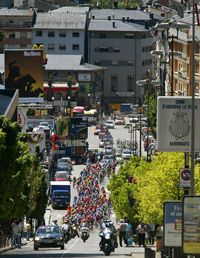 Cyclists competing in the Catalonia Cycling Volta in 2005, pass through Andorra. The tiny nation is home to the population with the highest life expectancy.
