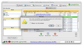 LimeWire's filters protect users against potential unsafe files.