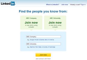 LinkedIn registration page