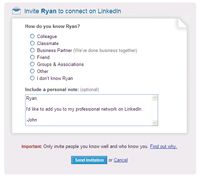 A LinkedIn invitation