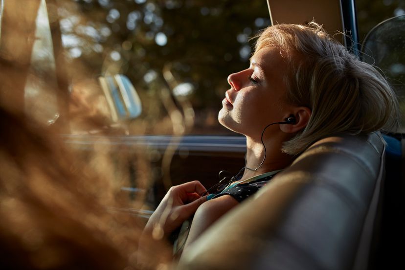 Good friends on a road trip in big old car