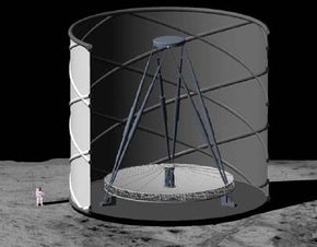 这是美国宇航局对月球液体镜望远镜的渲染图＂border=