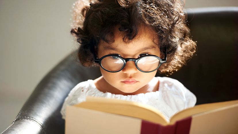 Little girl reading