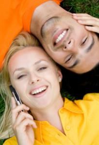 couple with cell phone