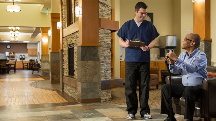 male nurse with elderly man