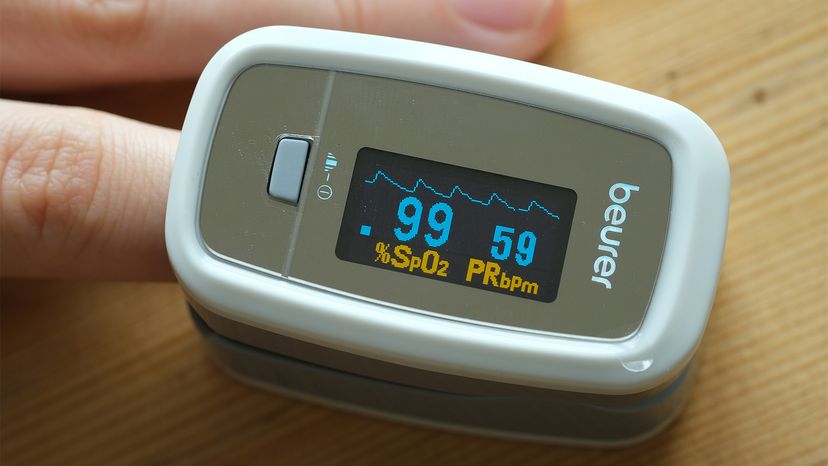 O2 levels shown in oximeter