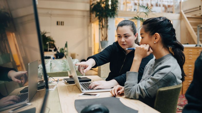 two women at computer