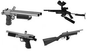 Modern paintball guns come in all shapes and sizes, in both rifle and pistol designs.