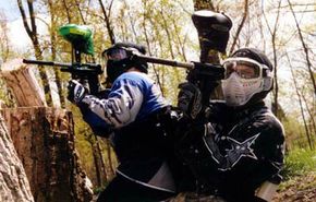Paintball is usually played as a team sport. Rival teams attempt to capture the other team's flag, while defending their own.