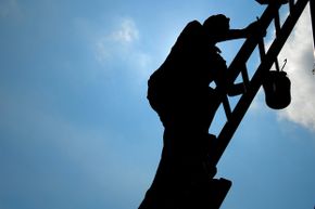 Painter on ladder