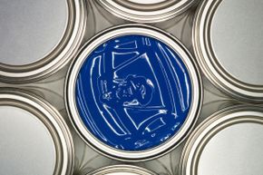 Can of blue paint