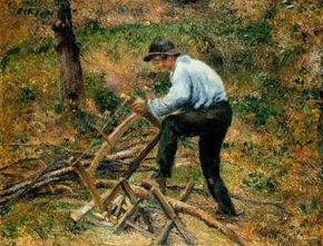 The Woodcutter by Camille Pissarro (oil on canvas, 35x45-3/4 Court Collection in