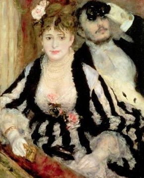 La Loge by Pierre-Auguste Renoir (oil on canvas,31-1/2x25 inches) is housed at the CourtlandInstitute Gallery in London.