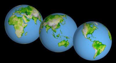 Planet Earth mapped in space.